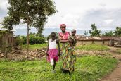 Jacquie, mother of 7 children, with her doughter Kelvine, both victims of conflicts in North Kivu, Rutshuru, 